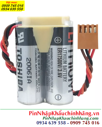 Toshiba 2ER17500V (Zắc 4holes, Mũ chụp); Pin Toshiba 2ER17500 3.6v 5400mAh 